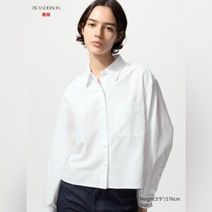 UNIQLO x JW Anderson Classic White Button-Up Cropped Shirt - Large